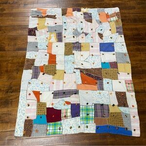Vintage Crazy Tie Quilt Baby/Child 38” x 49”